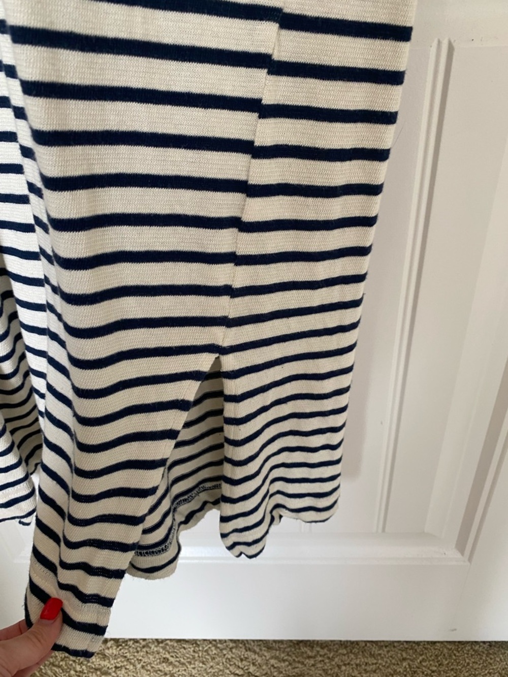 Apiece Apart | Elodie Tank Dress in Navy/Cream Stripe - Picture 4 of 15
